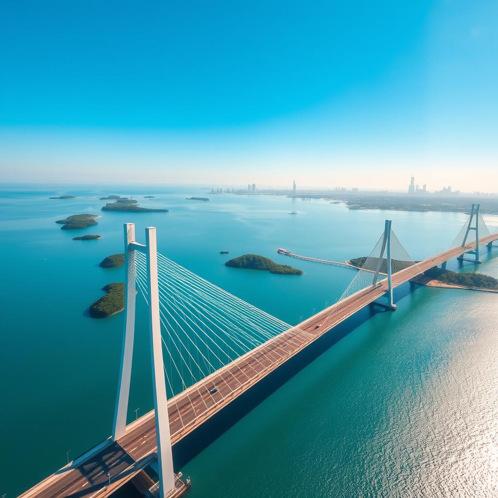 A stunning aerial view of Jembatan Barelang photo