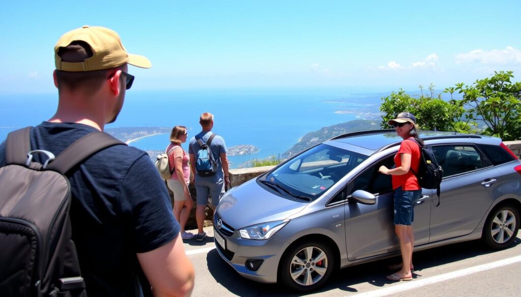 Wisatawan menikmati perjalanan di Batam dengan mobil sewaan, menunjukkan kebebasan berwisata